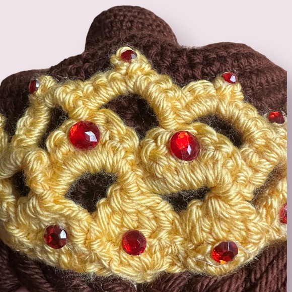 Kids Handmade Beauty And The Beast Belle Crocheted Yarn Wig Dress Up Costume - Picture 9 of 12